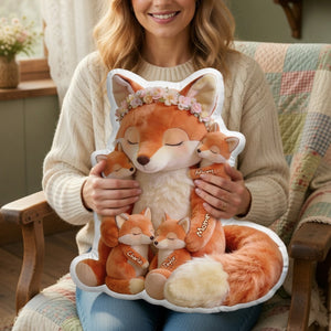 Fox Mom Pillow - Personalized Gifts For Mom 03PGLU170326 - Pillow - GoDuckee