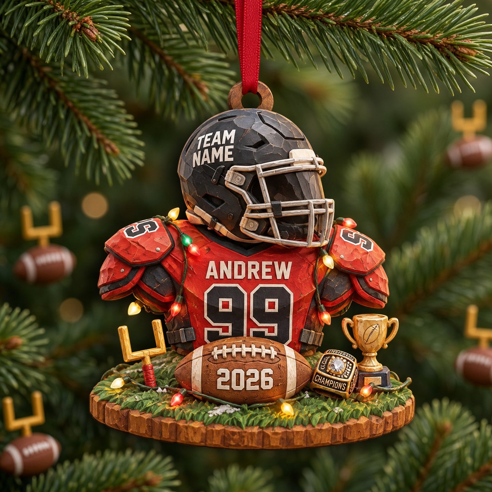 Bulk Up Sport Wood Effect Ornament, Personalized Gifts 03QHLU141026 - Ornament - GoDuckee