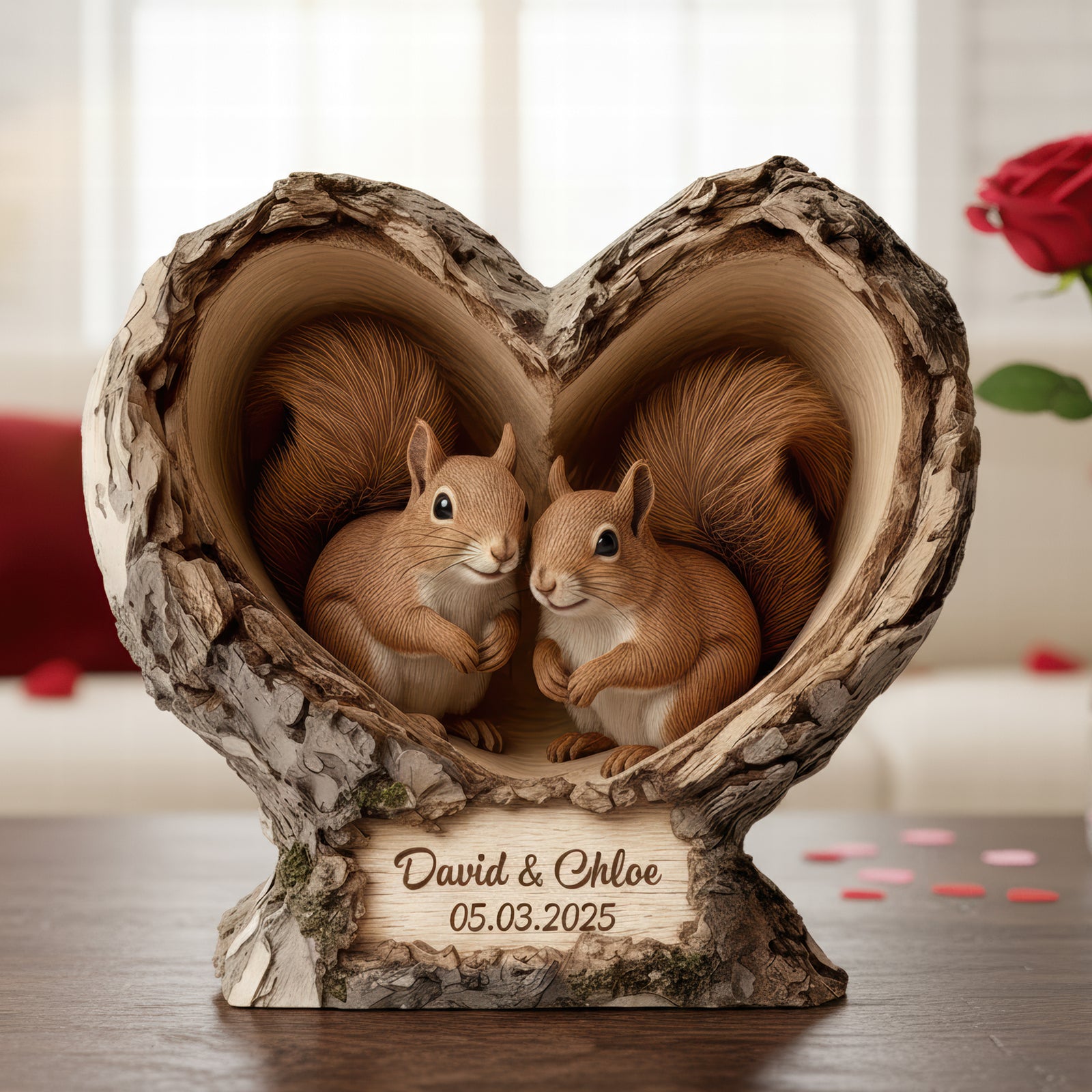 Squirrel Couple Acrylic Plaque – Personalized Gifts for Couple 04hyqn101225 - Shaped Plaques - GoDuckee