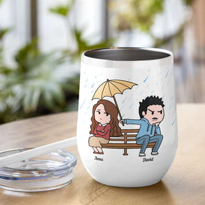 Romantic Couple In The Rain, Love You More Day, Personalized Coffee Mug, Gifts For Couple - Coffee Mug - GoDuckee