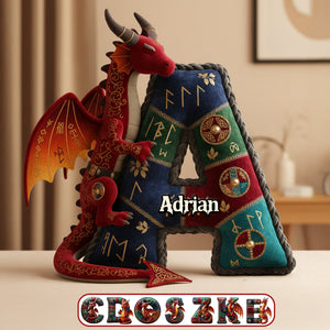 Mythical Initial Pillow Personalized Gifts 02PGMG051225 - Pillow - GoDuckee
