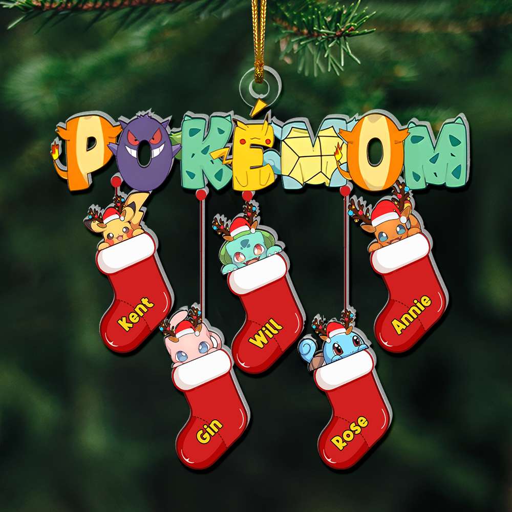 Personalized Gifts For Mom Cute Hanging Socks Acrylic Ornament 01KALU121124 - Ornament - GoDuckee