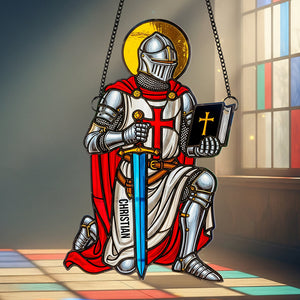 Christian Knight Suncatcher Ornament Personalized Gifts For Christian 03HUDT140725 - Ornament - GoDuckee