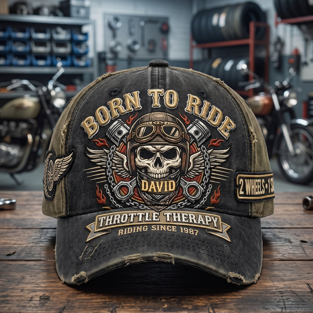 Vintage Rider Skull Classic Cap - Personalized Gifts 03hatn260626 - Caps - GoDuckee