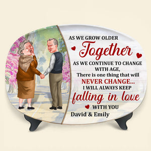 As We Grow Older Together I Will Always Keep Falling In Love With You-CustomizingBox - Personalized Resin Plate-Gift For Old Couple- Couple Resin Plate - Resin Plate - GoDuckee