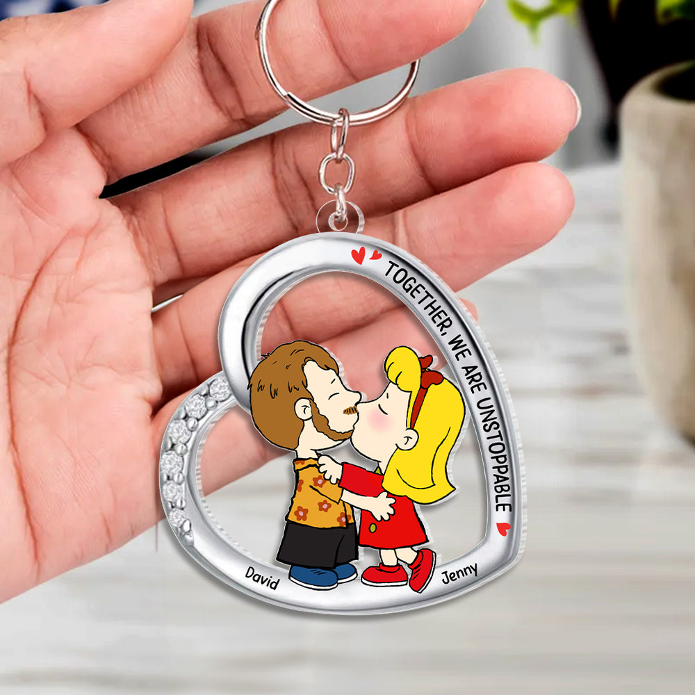 Personalized Gifts For Couple Keychain 02ohtn060125hg Together We're Unstoppable - Keychains - GoDuckee