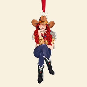 Personalized Gifts For Cowgirl Acrylic Ornament 04acqn111124tm - Ornament - GoDuckee