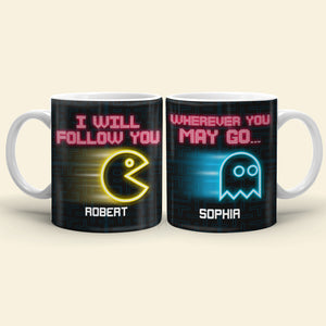 Follow You Wherever You May Go, Personalized Coffee Mug, Couple Playing Game, Gift For Her, 04htqn270623 - Coffee Mug - GoDuckee