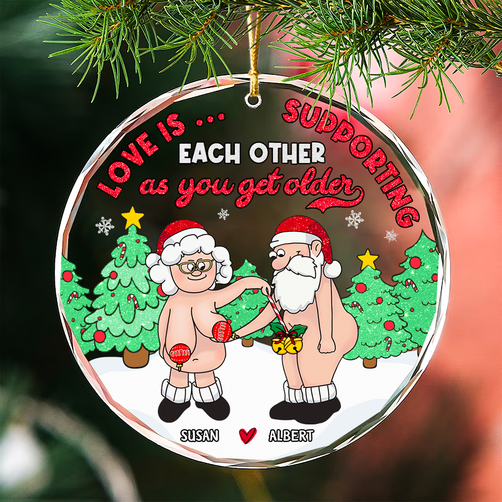 Personalized Gifts For Couple Christmas Ornament 11acpu270924 Supporting Each Other - Ornament - GoDuckee