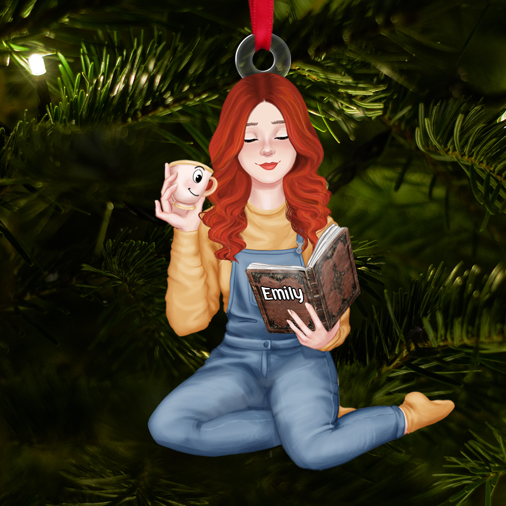 Personalized Christmas Gifts For Reading Girl Ornament 03acpu111124pa