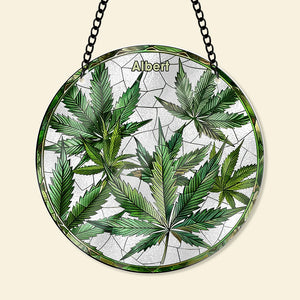 Personalized Gifts For Weed Lovers Suncatcher Ornament 43acqn240824 - Ornament - GoDuckee