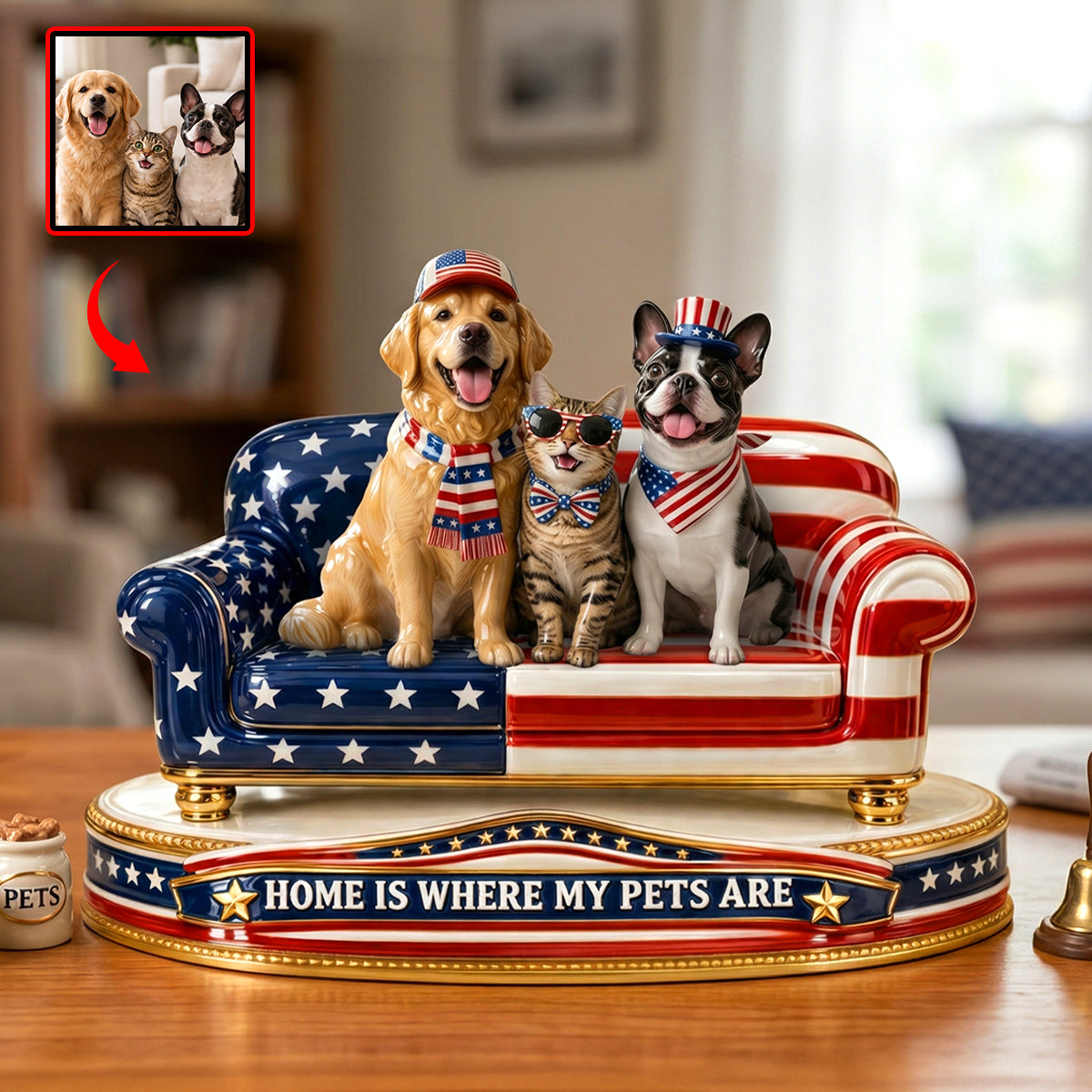 Custom Photo USA Pet Acrylic Plaque - Gifts For Pet Lovers 02tydh030426 - Shaped Plaques - GoDuckee