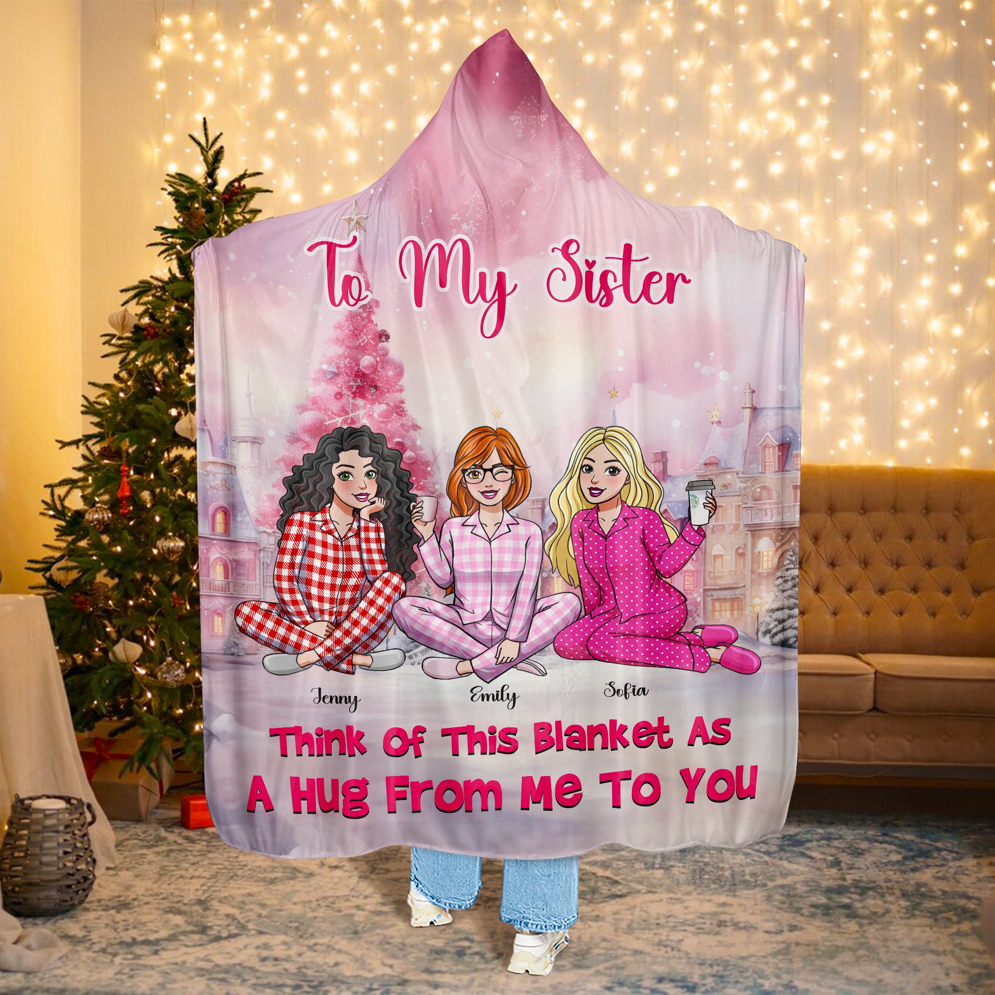 Personalized Gifts For Sister Christmas Blanket Hoodie 04XQMH061124HH - Blanket - GoDuckee