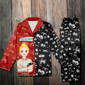 Personalized Gift For Couples Button Up Pajama Set 01TOLU051224HG - Pajama Set - GoDuckee