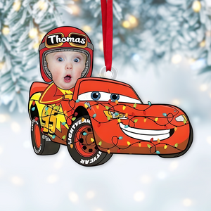 Custom Photo Gifts For Kids Christmas Cartoon Car Ornament 03kapu141124 - Ornament - GoDuckee