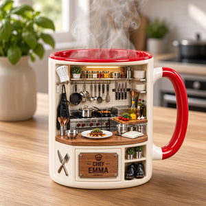 Cooking Coffee Accent Mug - Personalized Gifts For Cooking Lovers 04ttdh061026 - Coffee Mug - GoDuckee