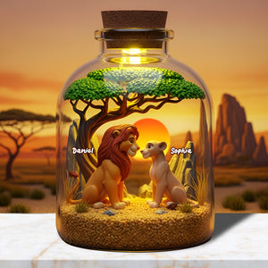 Roaring Couple Under The Sunset Jar Acrylic Plaque - Personalized Gifts For Couple 02TOLU080725 - Shaped Plaques - GoDuckee