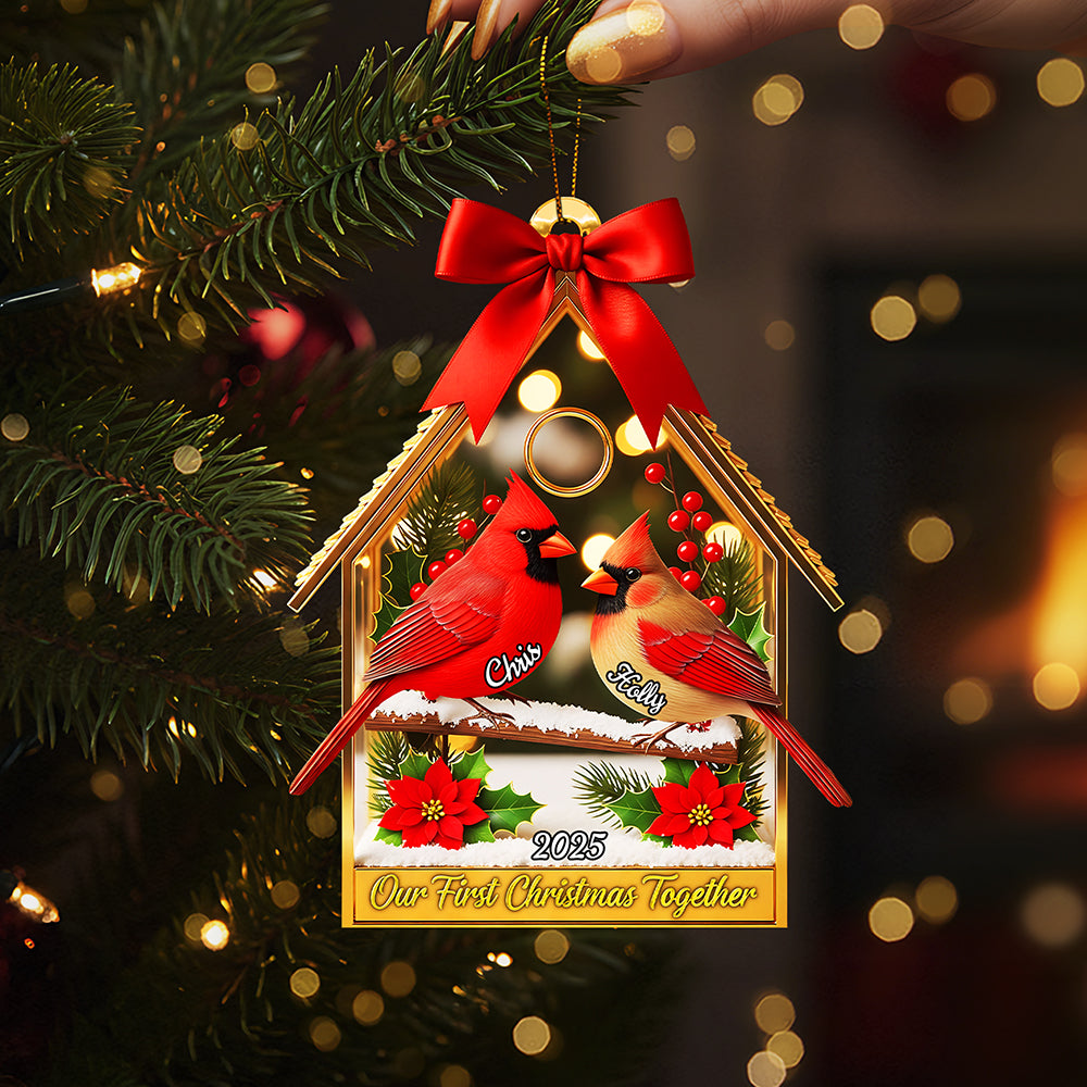 Couple Cardinal Christmas Ornament - Personalized Gifts For Couple 02pgta080925 - Ornament - GoDuckee