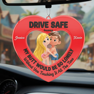 Drive Safe Reminder Car Ornament - Personalized Gift For Couples 01NATA081225 - Ornament - GoDuckee
