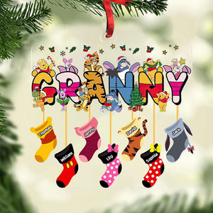 Personalized Gifts For Grandma Cartoon Socks Christmas Ornament 04XQDT251024 - Ornament - GoDuckee