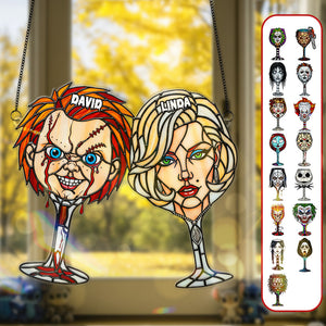 Horror Couple Suncatcher Ornament - Personalized Gifts For Couple 02OHMG060825 - Ornament - GoDuckee