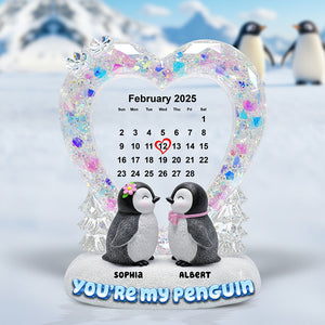 Penguin Couple Acrylic Plaque - Personalized Gifts For Couple 03toqn210625 - Shaped Plaques - GoDuckee