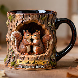 Squirrel Couple Mug - Personalized Gifts For Couple 06HYDT130126 - Coffee Mug - GoDuckee