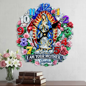 Our Lady of Guadalupe Acrylic Clock - Personalized Gifts For Christian 02huqn231225 - Hanging Wall Clock - GoDuckee