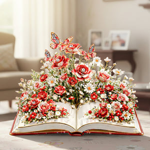 Blooming Garden Book Acrylic Plaque - Personalized Gifts For Mom 03OHMG050226 - Shaped Plaques - GoDuckee