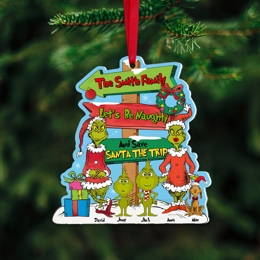 Let's Be Naughty And Save Santa The Trip, Personalized Christmas Ornament, PW-01HUTN110923 - Ornament - GoDuckee