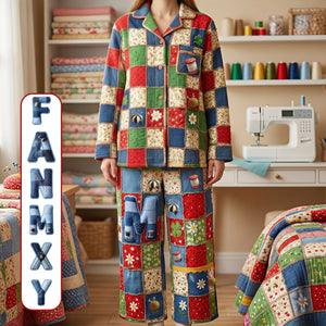 Sewing Patchwork Pajama Set - Personalized Gifts For Sewing Lovers 03pamg101225 - Pajama Set - GoDuckee