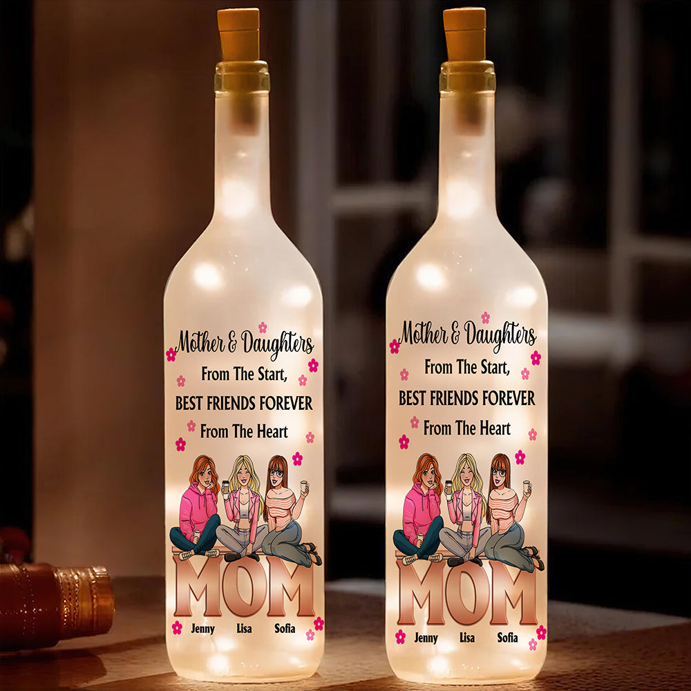 Personalized Gifts For Mom Bottle Lamp Mother And Daughters 01TOMH140225HH - Bottle Lamp - GoDuckee