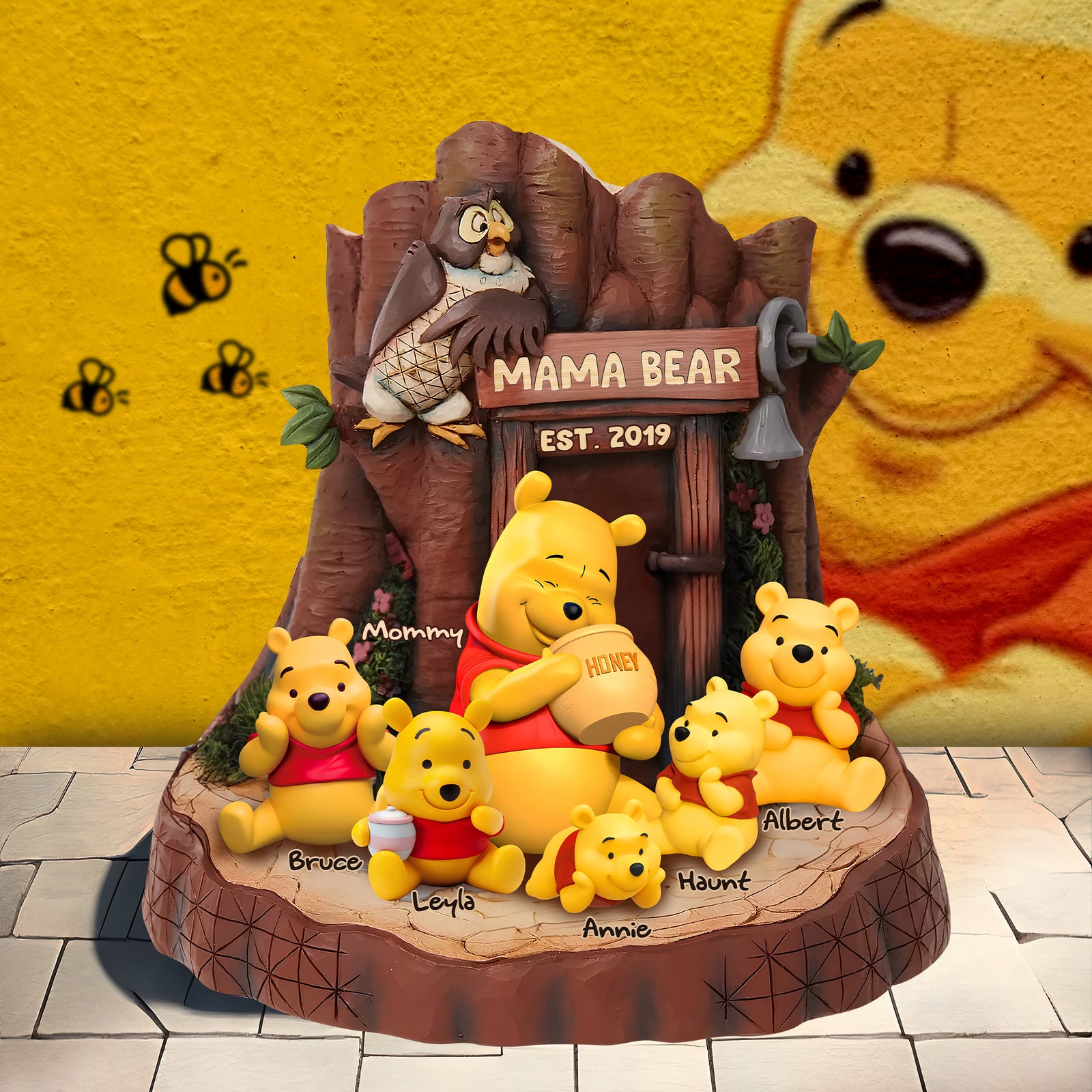 Personalized Gifts For Mom Plaque Mama And Kid Bear 05ohlu030425 - Shaped Plaques - GoDuckee