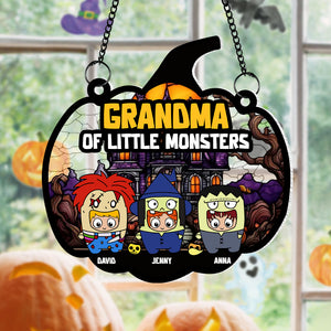 Personalized Gifts For Grandma Suncatcher Acrylic Halloween With Kids 02XQTN280824PA - Ornament - GoDuckee