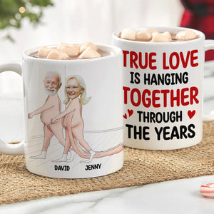 True Love Is Hanging Together Through The Years, Custom Couple Face Coffee Mug, Funny Gift For Couple, Valentine's Gifts - Coffee Mug - GoDuckee