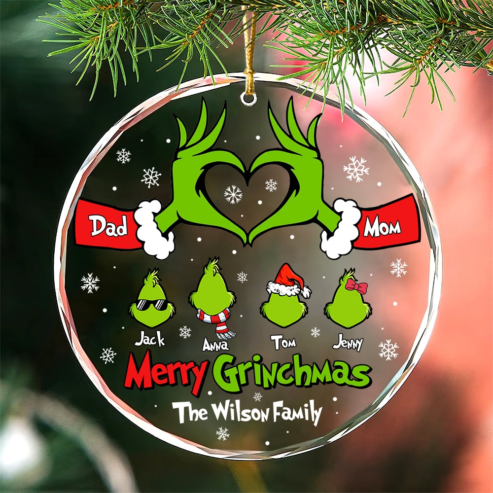 Personalized Gifts For Family Ornament, Cute Green Christmas Character 03natn170824 - Ornament - GoDuckee