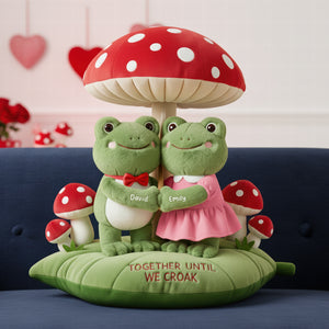 Together Until Croak Frog Couple Pillow - Personalized Gifts For Couples 03NAQN031225 - Pillow - GoDuckee