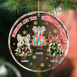 Personalized Gifts For Friends, Christmas Tree Bow Crystal Ornament 01XQMH121024 - Ornament - GoDuckee