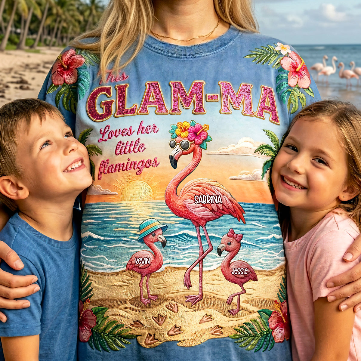 Flamingo Summer Mother Shirt - Personalized Gifts For Mother 01pata090426 - AOP Products - GoDuckee