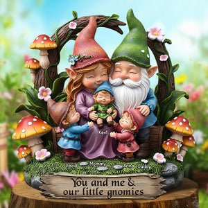 Happy Gnome Family Personalized Acrylic Plaque Gifts For Couple 02qhqn240525 - Shaped Plaques - GoDuckee