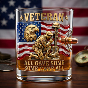 Honor Veteran Bullet Glass - Personalized Gifts For Veterans 01tydt180626 - Glass - GoDuckee