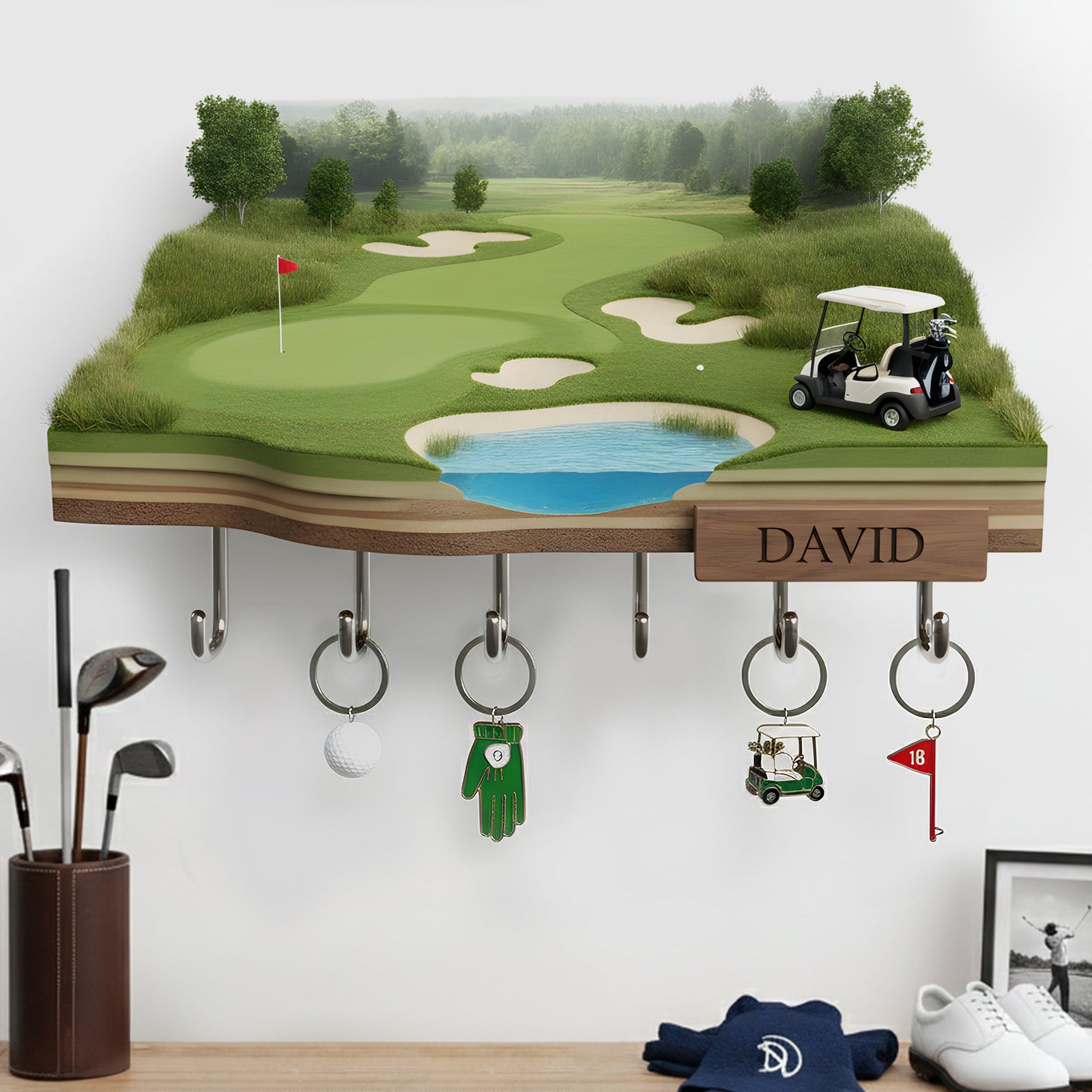 Golf Wood Key Hanger - Personalized Gifts For Golfers 01kilu201225 - Key Hanger - GoDuckee