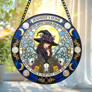 Blessings Witch House Stained Glass Suncatcher, Personalized Gifts For Witch Lovers 01qhtn080825 - Ornament - GoDuckee