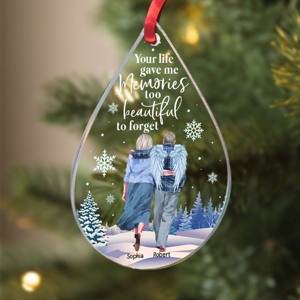Your Life Gave Me Memories, Gift For Couple, Personalized Ornament, Old Couple Ornament, Christmas Gift - Ornament - GoDuckee