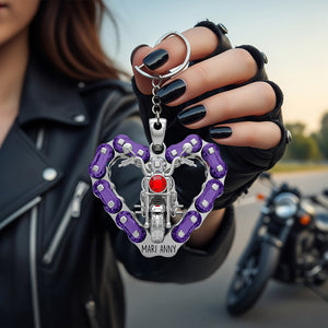 Biker Girl Keychain Personalized Gifts for Bikers 02NADT160625 - Keychains - GoDuckee