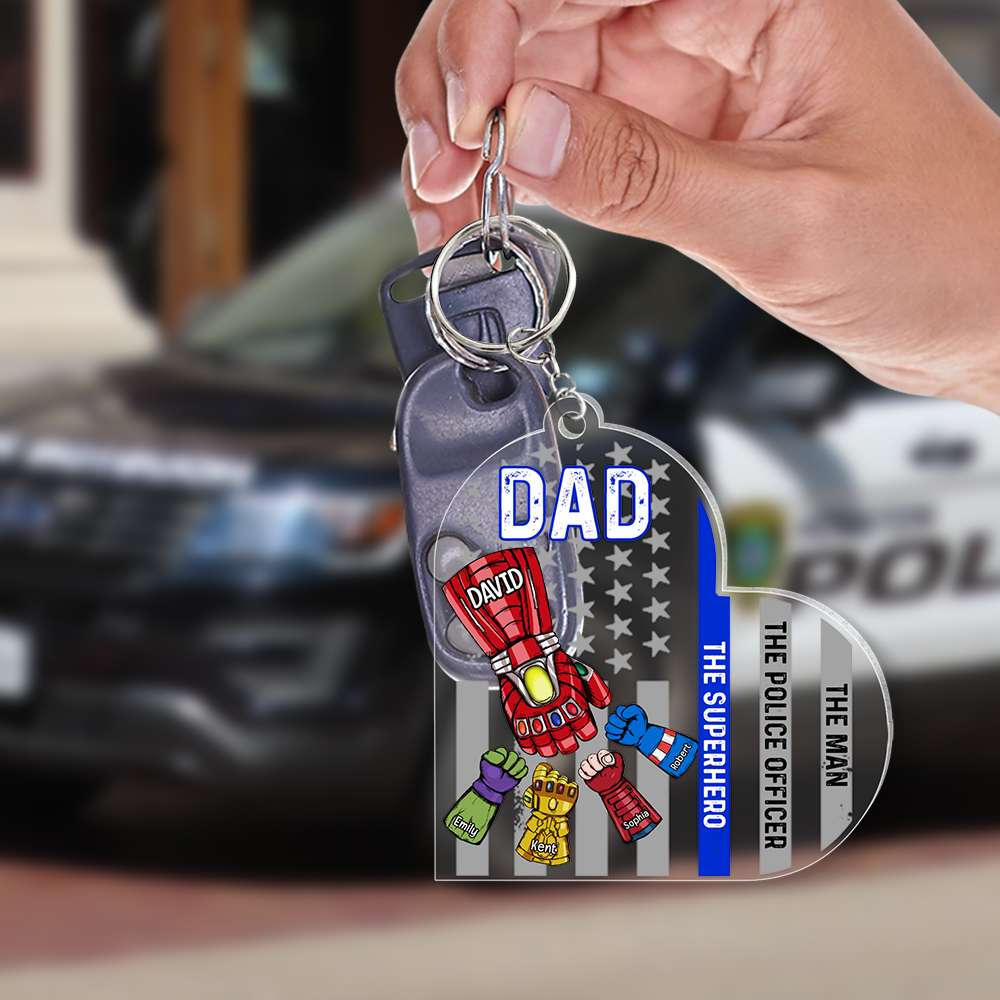 Police Dad The Man The Police Officer 052qhqn260523ha Personalized Keychain - Keychains - GoDuckee