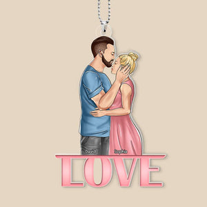 Romantic Couple, Forever Loving You, Personalized Car Ornament, Gifts For Couple - Ornament - GoDuckee