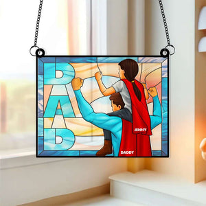 Personalized Gift For Dad Suncatcher, Strong Caring Dad 03QHMH060325 - Ornament - GoDuckee