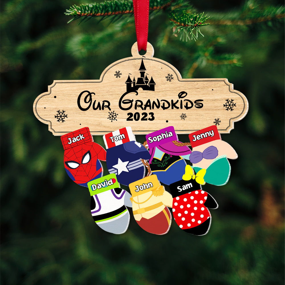 Family Mittens, Personalized 03NATN271023-02 Acrylic Ornament, Gift For Grandparents/Parents, Christmas Ornament - Ornament - GoDuckee