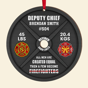 Personalized Gifts For Firefighter Wood Ornament, Weight Plate 05qhqn151024 - Ornament - GoDuckee